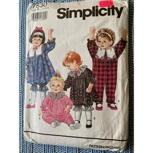 Simplicity sewing pattern  7530 kids jumpsuit dress bloomers